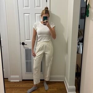 Target a new day linen high waisted cargo styles pants light beige